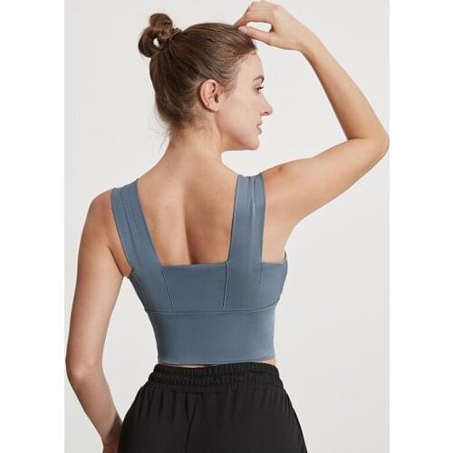 Width Strap Sports Bra Shockproof High Waist Push Up Seamless Crop Top Women Fitness Gym Workout Yoga Tummy Control Underwear