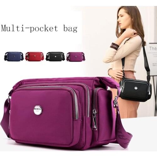 Women Multi-pocket Bag Shopper Nylon Shoulder Bag Female Handbags and Purses Messenger Waterproof High Capacity Bags For Women