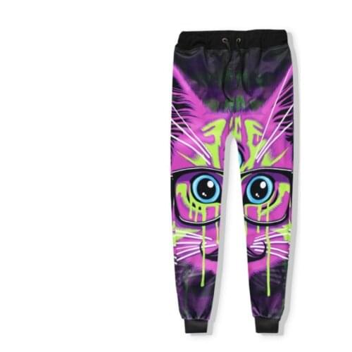 SzBlaze Brand New Unisex Mens Cartoon 3D Jogger Pants interesting Cats full Length Pencil Pant Womens Trousers Spring Clothing