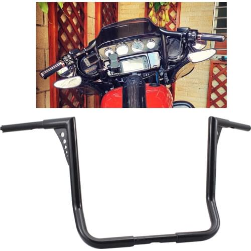 Black 16" Rise Ape Hanger Handlebar Control For Harley Touring Electra Glide Dressers Baggers 82-Up Fat Baggers Bar 1" Diameter