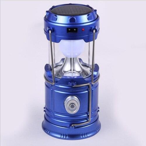 Vintage 6 LEDs Rechargeable Camping Light Collapsible Solar Camping Lantern Tent Lights for Outdoor Camping Hiking