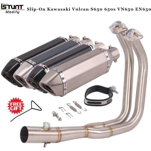 Motorcycle Exhaust Muffler Escape Front Pipe Slip-On Kawasaki Vulcan S650 650s VN650 EN650 Full Systems Exhaust Modified