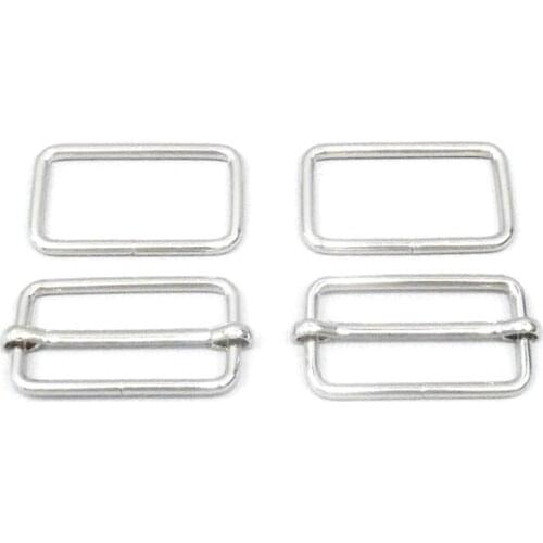 1 inch (25mm) Silver Strap Adjusters and 1 Inch Rectangle Rings 25mm Bag Slider and Buckle 40pcs/lot