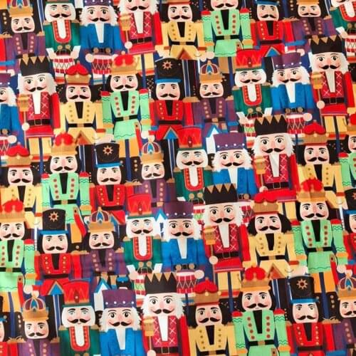 110CM Width Cartoon Men with Beard Cotton Fabric for Kids Clothes Home Textile Slipcover Sewing DIY Needlework Material