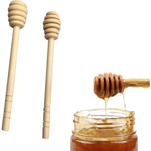 2Pc Practical Long Handle Wood Honey Spoon Mixing Stick Dipper For Honey Jar Coffee Milk Tea Supplies Kitchen Tools