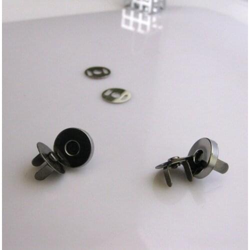 20 Sets 14*3.5mm Gun Black Magnet Buttons For Handbags,Purse,Metal Button Fastener For Wallet Bags