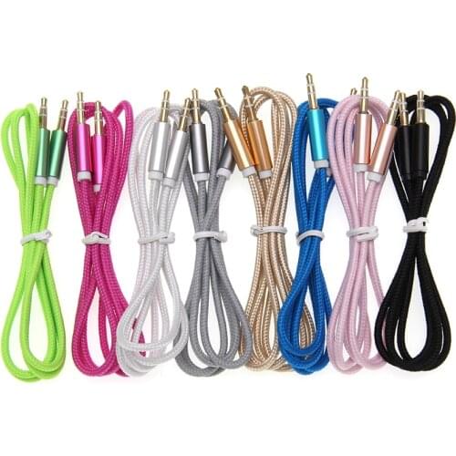 3.5mm Extended Version 1M Stereo Car Auxiliary Audio Cable Male To Male for Smart Phone Aux 3.5mm Male Audio Cable 50pcs/lot