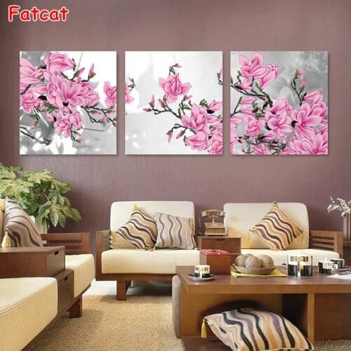 3 pcs diamond mosaic Flower full square diamond embroidery icon 5d diy diamond painting 2021 Best gift, PP1543