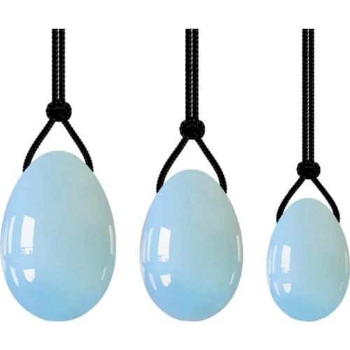 3 Pc Opalite Yoni Egg Pelvic Exercise Jade Eggs Vaginal Muscle Tightening Drilled Yoni Eggs Vagina Firming Massage Stone Ball