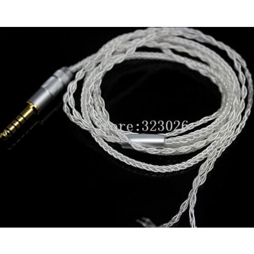 4.4mm balance plug 8share silver plated cable diy earphone wire