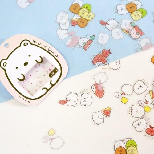 50pcs/bag Cartoon Kawaii Animal Transparent PVC Sticker Diary Notebook DIY Decorative Sticker Student Stationery