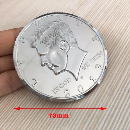 73mm Big Magic Coin Half Dollar High Quality Commemorative Coin Close Up Magic Tricks Magician Gimmick Email Teaching Video