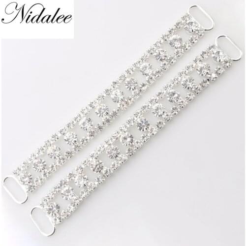 97mm 3 4/5" Diamante Crystal Rhinestone Connectors Bikini For Swimming Wear Shoe Cowboy Belt Buckle Invitation 10pcs Pack