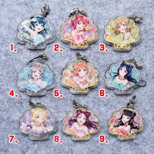 1pcs Anime Keychain LoveLive! sunshine aqours Fans Pretty Keyring Pendant kulcstarto Portachiavi
