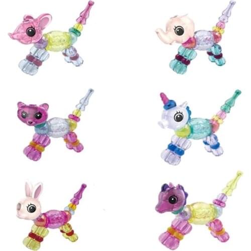 Creative DIY Animal Magic Bracelets Girl Deformation Pet Beads Bracelet Kids Gift Children Educational Toys