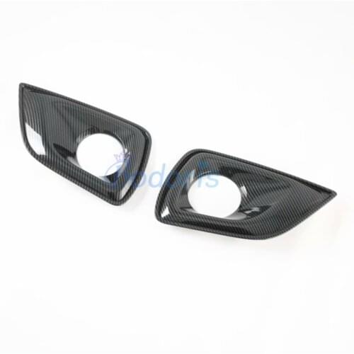Carbon Fiber Color Front Fog Light Lamp Cover Trim Foglight Bumper Molding Ring For Nissan NAVARA D23 Frontier NP300 2016-2020
