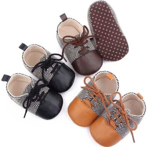 New Baby Shoes Soft Sole Toddler Lace-up Boys Girls First Walkers Infant Crib Shoe 0-18M