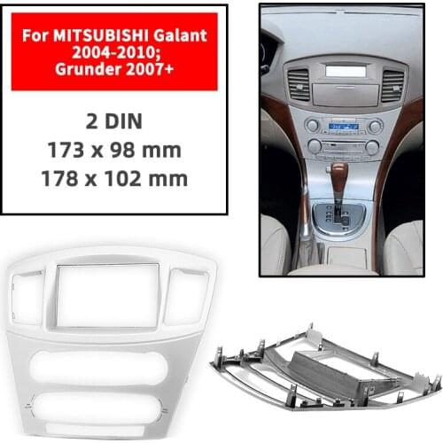 Double Din Radio Fascia for MITSUBISHI Galant 2004+ /Grunder 2007+ Panel Dash Mount Installation Trim Kit Face Black Frame GPS