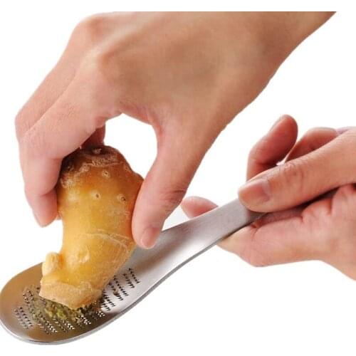 Ginger Grater Spoon Stainless Steel Ginger Tea Spoon Garlic Grater Lemon Zester Cheese Grater for Home Kitchen Tool