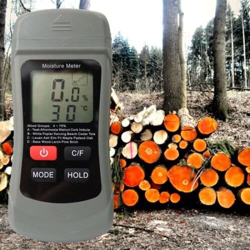 Two-in-one Pin Type Wood Moisture Meter Wood Temperature/Humidity Detector Handheld Moisture Tester for Woodworker