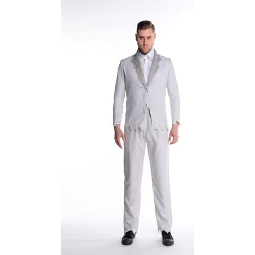 Zombie Godfather Costume Mens Halloween Fancy suit Costume horror Corpse white suit costume w1796