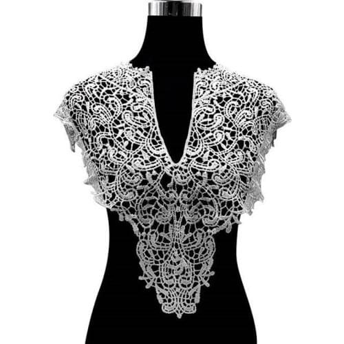 Lace Collar Polyester Filament Embroidered Brooch Three-Dimensional Hollow Collar Clothing Sewing Flower Lace Neckline 5 Colors