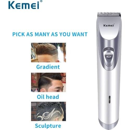 Kemei Rechargeable Hair Clipper Electric Cordless Hair Trimmer Pro Hair Cutting Machine Beard Trimer For Men
