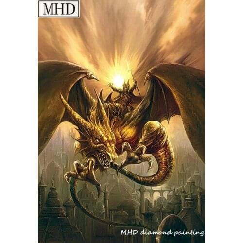 5d diy diamond painting kit flying dragon full square round diamond mosaic animal 3D embroidery for home decoration gift set