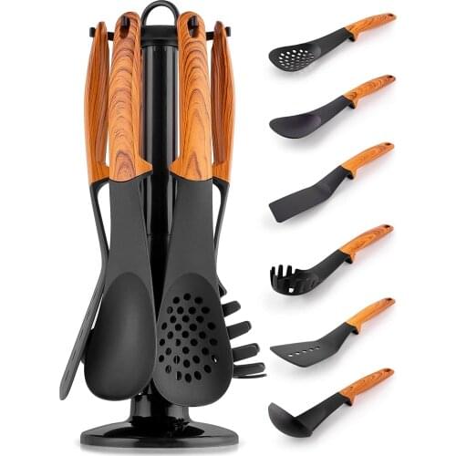 7-pieces Italian Design Kitchen Gadgets,cooking Utensils Set, Kitchen Utensils Set, Nylon Utensil Sets With Rotating