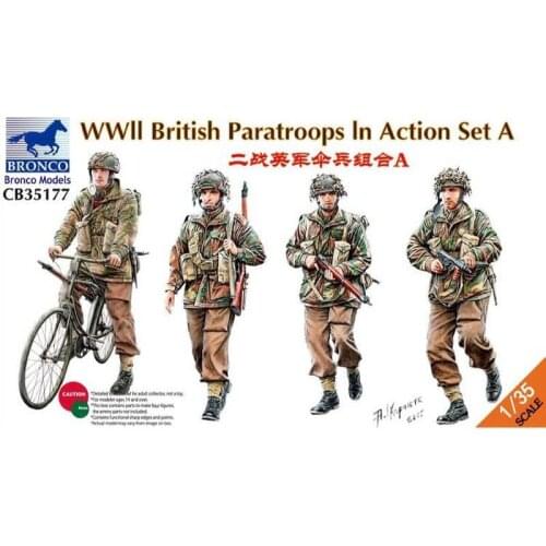 BRONCO CB35177 1/35 WWII British Paratroops In Action Set A - Scale model Kit