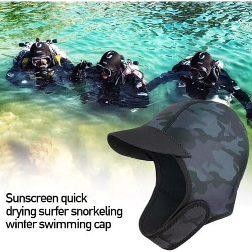 2mm Neoprene Camouflage Diving Headgear Snorkeling Hat Hood Head Cover Winter Swimming Diving Kayak Rafting Accessories