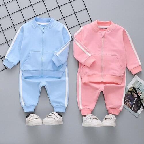 Baby clothes spring autumn striped cotton long-sleeved 2-piece suit baby boy girl casual sportswear suit boy suit kids clothes