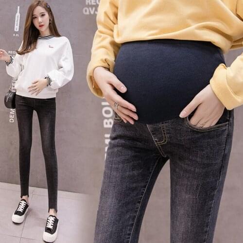 Autumn and winter, pregnant clothes, pregnant womens jeans, adjustable waist, slim pants, maternity pants, maternity wear