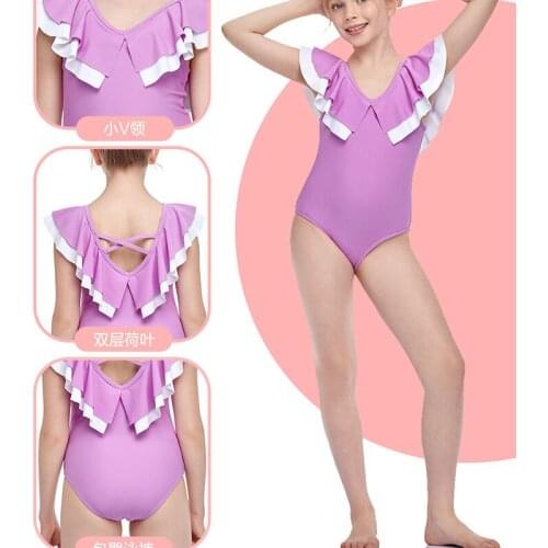 2-14 Years Toddler Children and Teenage One Piece Swimsuits Monokini Athletic Beach Bathing Suit Swimwear For Girls