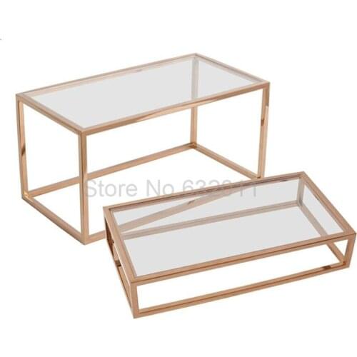 Stainless Steel Titanium Gold Stool Shoe Holder Display Stand Rack Bag Jewelry Merchandise Shoes Display Table Shelf Metal Frame