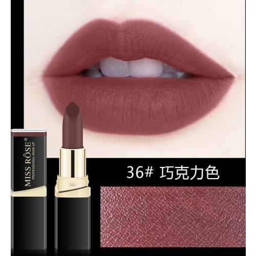 Chocolate Color Lipstick Fog Matte Long Lasting Matte Lipstick Brown Color Makeup Lipstick