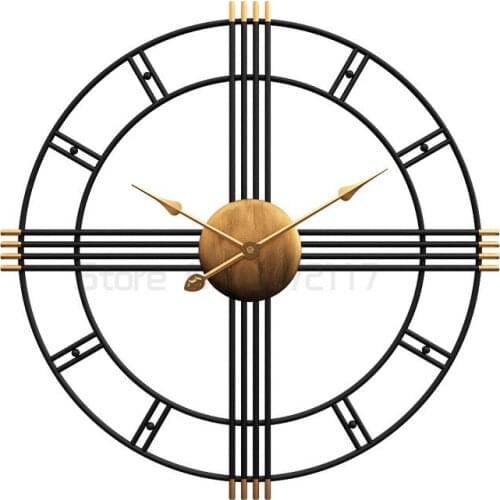 80cm Simple wall clock European style wrought iron living room clocks creative fashion mute home modern decorative clock
