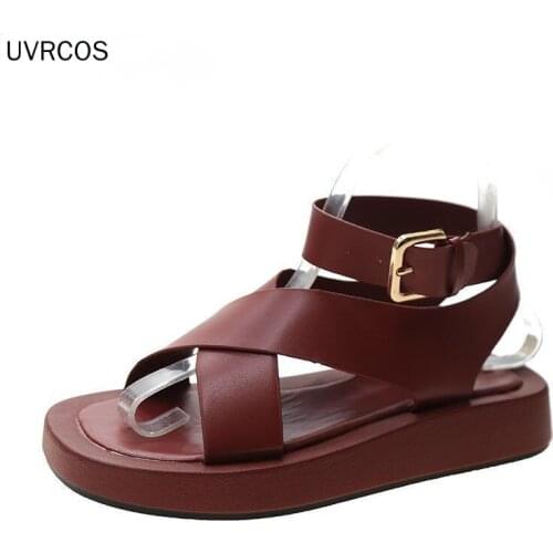 Ladies Sandals 2021 Summer Pure Color Comfortable Womens Beach Shoes Thick Heel Roman Sandals Ladies Non-slip Shoes