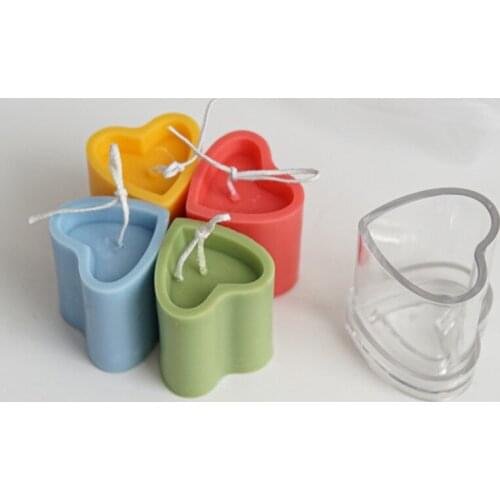 Diy Handmade Candle Mold Candle Making 3d Columnar Heart Shape Plastic Mold Resin Soap Cake Chocolate Making Tools