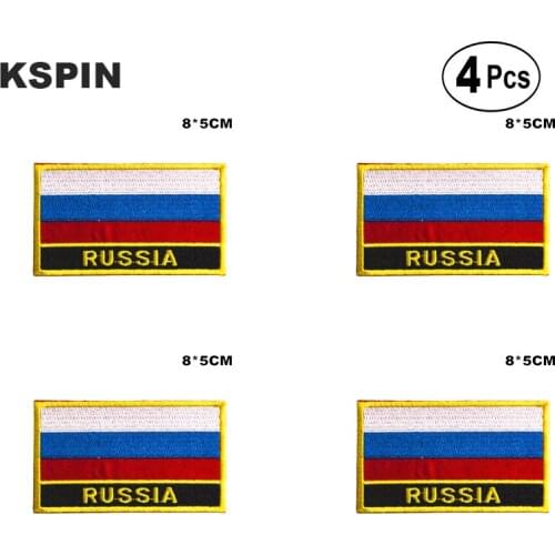 Russia Rectangular Shape Flag Iron on Saw on Patches Embroidered Flag Patches National Flag Patches for Clothing