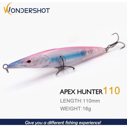 Wondershot D06 110mm 16g Long Casting Pencil topwater StickBait Wobblers Lure Floating Hard Fishing Bait Mustad Hooks 4 colors