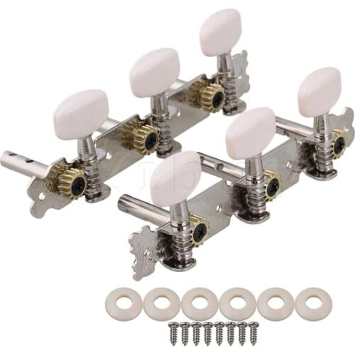Yibuy Classical Guitar Tuning Pegs Machine Heads Nickel