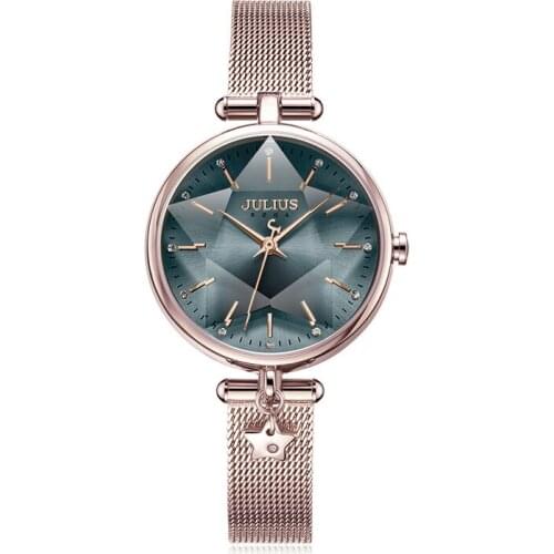 Stars Cutting Womens Watch Japan Quartz Hours Fine Fashion Dress Stainless Steel Chain Bracelet Girls Birthday Gift Julius Box