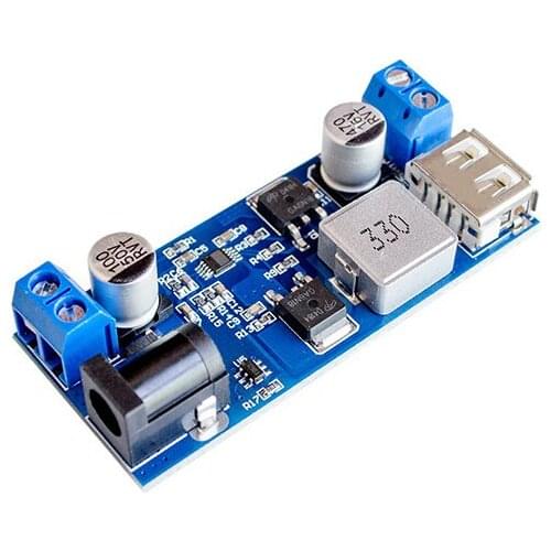 10PCS DC-DC 24V/12V To 5V 5A Step Down Power Supply Buck Converter Replace LM2596S Adjustable USB Step-down Charging Module