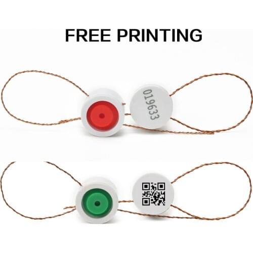 100Pcs Snap Fastener Meter Seals Round Lead Seal with Wire for Water, Electricity, Gas Anti-Tamper Marker Tags