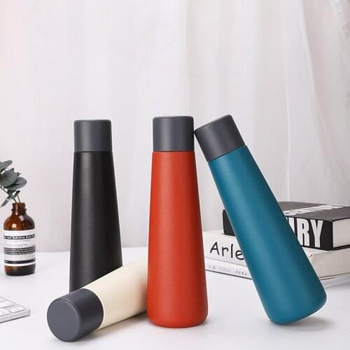 400ML Stainless Steel Thermos Creative Student Ladies Fashion Portable Office Water Cup Tazas Tumbler Mugs Coffee Cups Flask