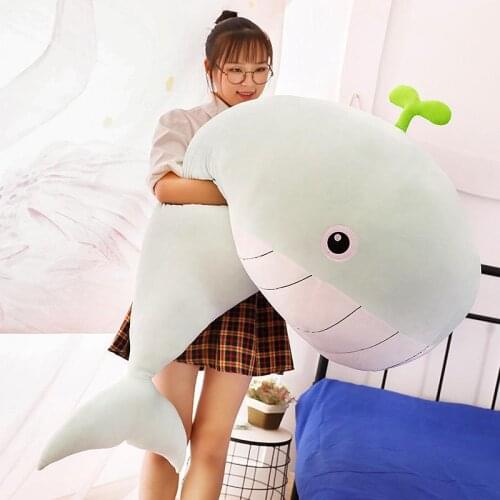 60-150 Cute Down Cotton Whale Plush Toy Super Soft Dolphin Pillow Stuffed Toys High Quality Aquatic Creatures Birthday Girl Gift