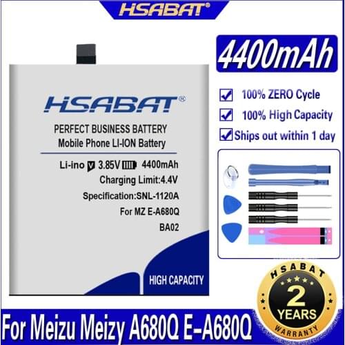 HSABAT 4400mAh BA02 Battery for Meizu Meizy A680Q E-A680Q M3E A680Q