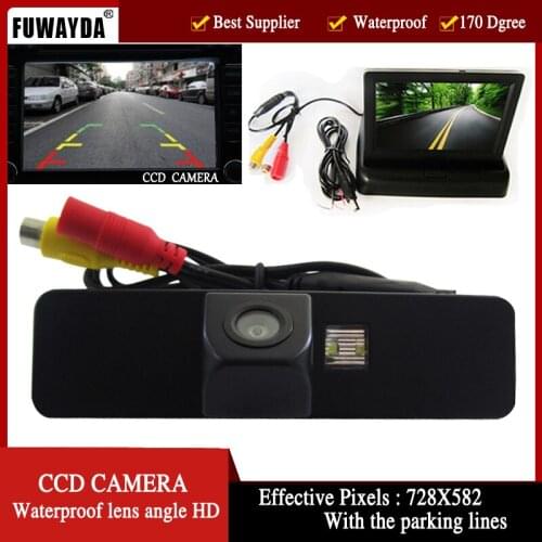 FUWAYDA Car Rear View BACKUP LED Camera for Subaru Legacy Liberty with 4.3 Inch Folding Car Monitor Car Backup Parking Monitor