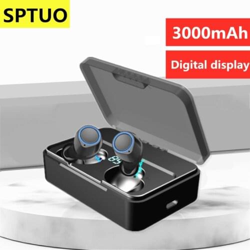 Digital display 3000mAh Wireless Earphones TWS Bluetooth Earphones Noise Cancelling Hifi Stereo Earbuds Sport Waterproof Headset